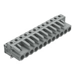 Gniazdo THT, konstrukcja kątowa, raster 5 mm, 12-biegunowe pin lutowniczy 0,6 x 1,0 mm, szary