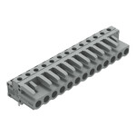 Gniazdo THT, konstrukcja kątowa, raster 5 mm, 13-biegunowe pin lutowniczy 0,6 x 1,0 mm, szary