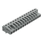 Gniazdo THT, konstrukcja kątowa, raster 5 mm, 14-biegunowe pin lutowniczy 0,6 x 1,0 mm, szary