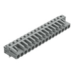 Gniazdo THT, konstrukcja kątowa, raster 5 mm, 16-biegunowe pin lutowniczy 0,6 x 1,0 mm, szary