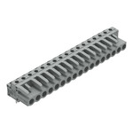 Gniazdo THT, konstrukcja kątowa, raster 5 mm, 17-biegunowe pin lutowniczy 0,6 x 1,0 mm, szary