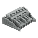 Gniazdo 1-przewodowe, CAGE CLAMP®, 2,5 mm2, raster 5 mm, 5-biegunowe boczne zaczepy ryglujące, 2,50 mm2, szary