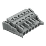 Gniazdo 1-przewodowe, CAGE CLAMP®, 2,5 mm2, raster 5 mm, 6-biegunowe boczne zaczepy ryglujące, 2,50 mm2, szary