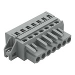 Gniazdo 1-przewodowe, CAGE CLAMP®, 2,5 mm2, raster 5 mm, 7-biegunowe kołnierz mocujący, 2,50 mm2, szary