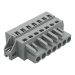 Gniazdo 1-przewodowe, CAGE CLAMP®, 2,5 mm2, raster 5 mm, 7-biegunowe kołnierz mocujący, 2,50 mm2, szary