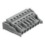 Gniazdo 1-przewodowe, CAGE CLAMP®, 2,5 mm2, raster 5 mm, 7-biegunowe boczne zaczepy ryglujące, 2,50 mm2, szary