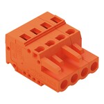 Gniazdo 1-przewodowe, CAGE CLAMP®, 2,5 mm2, raster 5,08 mm, 4-biegunowe ze zintegrowaną ścianką końcową, 2,50 mm2, pomarańczowy
