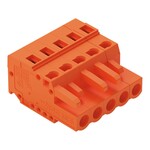 Gniazdo 1-przewodowe, CAGE CLAMP®, 2,5 mm2, raster 5,08 mm, 5-biegunowe ze zintegrowaną ścianką końcową, 2,50 mm2, pomarańczowy