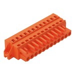 Gniazdo 1-przewodowe, CAGE CLAMP®, 2,5 mm2, raster 5,08 mm, 12-biegunowe kołnierz mocujący, 2,50 mm2, pomarańczowy