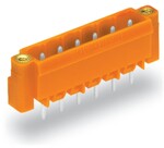 Wtyk THT, pin lutowniczy 1,2 x 1,2 mm, konstrukcja prosta, gwintowy uchwyt montażowy, raster 5,08 mm, 12-biegunowe pomarańczowy