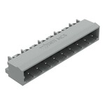 Wtyk THT, pin lutowniczy 1,0 x 1,0 mm, konstrukcja kątowa, raster 5 mm, 9-biegunowe szary