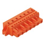 Gniazdo 1-przewodowe, CAGE CLAMP®, 2,5 mm2, raster 7,62 mm, 7-biegunowe kołnierz mocujący, 2,50 mm2, pomarańczowy
