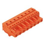 Gniazdo 1-przewodowe, CAGE CLAMP®, 2,5 mm2, raster 7,62 mm, 8-biegunowe stopki zatrzaskowe, 2,50 mm2, pomarańczowy