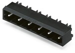 Wtyk THR, pin lutowniczy 1,0 x 1,0 mm, konstrukcja kątowa, raster 7,5 mm, 4-biegunowe czarny