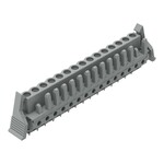 Gniazdo THT, konstrukcja prosta, raster 5 mm, 15-biegunowe zaczep ryglujący, pin lutowniczy 0,6 x 1,0 mm, szary