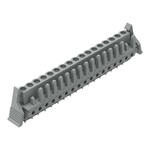 Gniazdo THT, konstrukcja prosta, raster 5 mm, 17-biegunowe zaczep ryglujący, pin lutowniczy 0,6 x 1,0 mm, szary