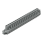 Gniazdo THT, konstrukcja prosta, raster 5 mm, 19-biegunowe kołnierz mocujący, pin lutowniczy 0,6 x 1,0 mm, szary