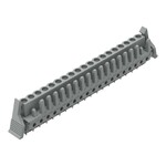 Gniazdo THT, konstrukcja prosta, raster 5 mm, 19-biegunowe zaczep ryglujący, pin lutowniczy 0,6 x 1,0 mm, szary