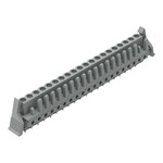 Gniazdo THT, konstrukcja prosta, raster 5 mm, 20-biegunowe zaczep ryglujący, pin lutowniczy 0,6 x 1,0 mm, szary