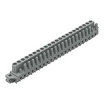 Gniazdo THT, konstrukcja prosta, raster 5 mm, 22-biegunowe kołnierz mocujący, pin lutowniczy 0,6 x 1,0 mm, szary