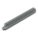 Gniazdo THT, konstrukcja prosta, raster 5 mm, 23-biegunowe kołnierz mocujący, pin lutowniczy 0,6 x 1,0 mm, szary