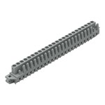 Gniazdo THT, konstrukcja prosta, raster 5 mm, 24-biegunowe kołnierz mocujący, pin lutowniczy 0,6 x 1,0 mm, szary