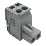 Gniazdo 1-przewodowe kątowe, CAGE CLAMP®, 2,5 mm2, raster 5 mm, 2-biegunowe 2,50 mm2, szary