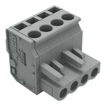 Gniazdo 1-przewodowe kątowe, CAGE CLAMP®, 2,5 mm2, raster 5 mm, 4-biegunowe 2,50 mm2, szary