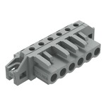 Gniazdo THT, konstrukcja kątowa, raster 5 mm, 6-biegunowe kołnierz mocujący, pin lutowniczy 0,6 x 1,0 mm, szary