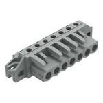 Gniazdo THT, konstrukcja kątowa, raster 5 mm, 7-biegunowe kołnierz mocujący, pin lutowniczy 0,6 x 1,0 mm, szary