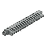 Gniazdo THT, konstrukcja kątowa, raster 5 mm, 18-biegunowe kołnierz mocujący, pin lutowniczy 0,6 x 1,0 mm, szary