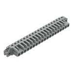 Gniazdo THT, konstrukcja kątowa, raster 5 mm, 19-biegunowe kołnierz mocujący, pin lutowniczy 0,6 x 1,0 mm, szary