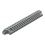 Gniazdo THT, konstrukcja kątowa, raster 5 mm, 21-biegunowe kołnierz mocujący, pin lutowniczy 0,6 x 1,0 mm, szary