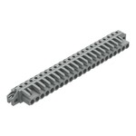 Gniazdo THT, konstrukcja kątowa, raster 5 mm, 22-biegunowe kołnierz mocujący, pin lutowniczy 0,6 x 1,0 mm, szary