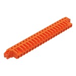 Gniazdo THT, konstrukcja kątowa, raster 5,08 mm, 21-biegunowe kołnierz mocujący, pin lutowniczy 0,6 x 1,0 mm, pomarańczowy