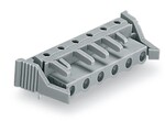Gniazdo THT, konstrukcja kątowa, raster 7,5 mm, 4-biegunowe zaczep ryglujący, pin lutowniczy 0,6 x 1,0 mm, szary