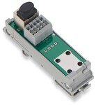 Moduł przejściowy, RJ-45, złączki i złącza do PCB, Cat. 5, w podstawce montażowej, z podłączeniem ekranu, z obejmą zaciskową do ekranów