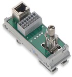 Moduł przejściowy, RJ-45, z magistralą obiektową, złączki i złącza do PCB, Cat. 5, w podstawce montażowej, z podłączeniem ekranu, z obejmą zaciskową do ekranów, 1,50 mm2