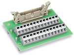 Moduł przejściowy, wielowtyk zgodny z DIN 41651, 10-biegunowe złączki i złącza do PCB, 2-rzędowe, ze stopkami montażowymi, 2,50 mm2