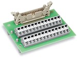 Moduł przejściowy, wielowtyk zgodny z DIN 41651, 16-biegunowe złączki i złącza do PCB, 2-rzędowe, ze stopkami montażowymi, 2,50 mm2