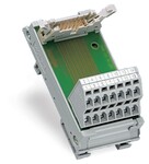Moduł przejściowy, wielowtyk zgodny z DIN 41651, 14-biegunowe złącza do PCB 2-piętrowe, w podstawce montażowej, 2,50 mm2