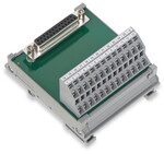 Moduł przejściowy, Sub-Min-D, gniazdo, 9-biegunowe złącza do PCB 2-piętrowe, w podstawce montażowej, z podłączeniem ekranu, 2,50 mm2