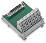 Moduł przejściowy, Sub-Min-D, gniazdo, 25-biegunowe złącza do PCB 2-piętrowe, w podstawce montażowej, z podłączeniem ekranu, 2,50 mm2