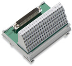 Moduł przejściowy, HD-Sub-D, wtyk, 62-biegunowe złącza do PCB 3-piętrowe, w podstawce montażowej, z podłączeniem ekranu, 2,50 mm2