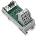 Moduł przejściowy, Sub-Min-D, wtyk, 15-biegunowe złącza do PCB 2-piętrowe, w podstawce montażowej, ze wspornikiem do lutowania, 2,50 mm2