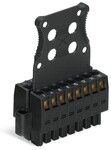 Gniazdo 1-przewodowe, 2-rzędowe, CAGE CLAMP®, 1,5 mm2, raster 3,5 mm, 12-biegunowe 100% ochrona przed błędnym połączeniem, śrubowy uchwyt montażowy, płytka odciążająca przewody, z nadrukiem bezpośrednim, 1,50 mm2, czarny