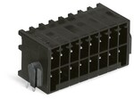Wtyk THR 2-rzędowy, pin lutowniczy 0,8 x 0,8 mm, konstrukcja kątowa, 100% ochrona przed błędnym połączeniem, blokada, raster 3,5 mm, 22-biegunowe czarny