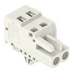 Gniazdo 1-przewodowe, CAGE CLAMP®, 2,5 mm2, raster 5 mm, 2-biegunowe 100% ochrona przed błędnym połączeniem, stopki zatrzaskowe, 2,50 mm2, jasnoszary