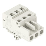 Gniazdo 1-przewodowe, CAGE CLAMP®, 2,5 mm2, raster 5 mm, 3-biegunowe 100% ochrona przed błędnym połączeniem, stopki zatrzaskowe, 2,50 mm2, jasnoszary