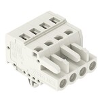 Gniazdo 1-przewodowe, CAGE CLAMP®, 2,5 mm2, raster 5 mm, 4-biegunowe 100% ochrona przed błędnym połączeniem, stopki zatrzaskowe, 2,50 mm2, jasnoszary